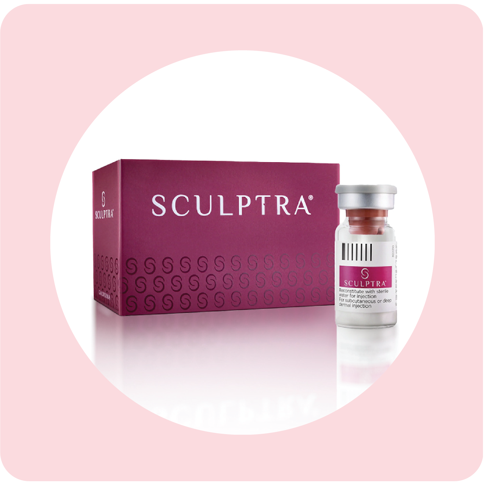 Sculptra injectable collagen stimulator packaging with vial and box | Crawford Cosmetics