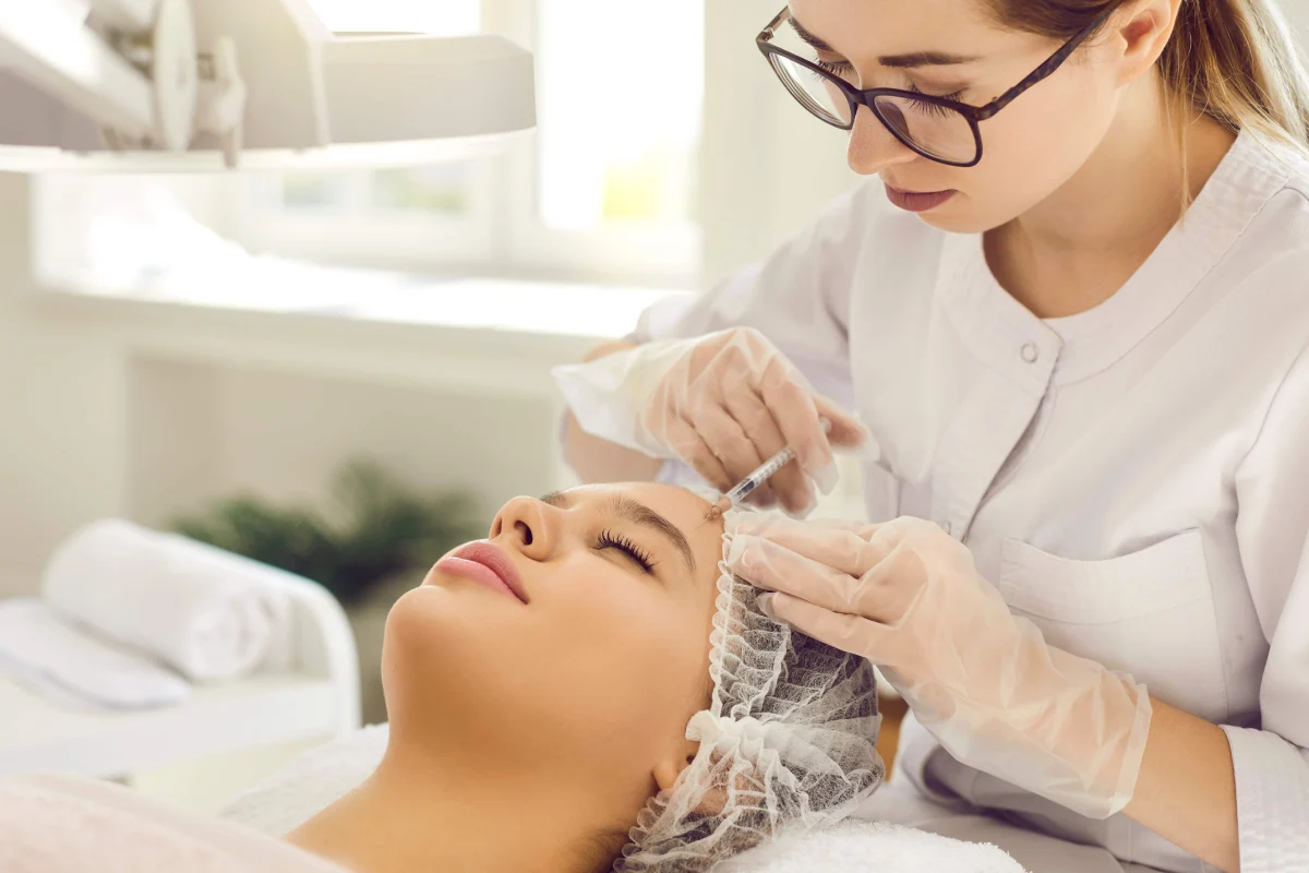Woman receiving Sculptra treatment in Royal Oak, MI at Crawford Cosmetics